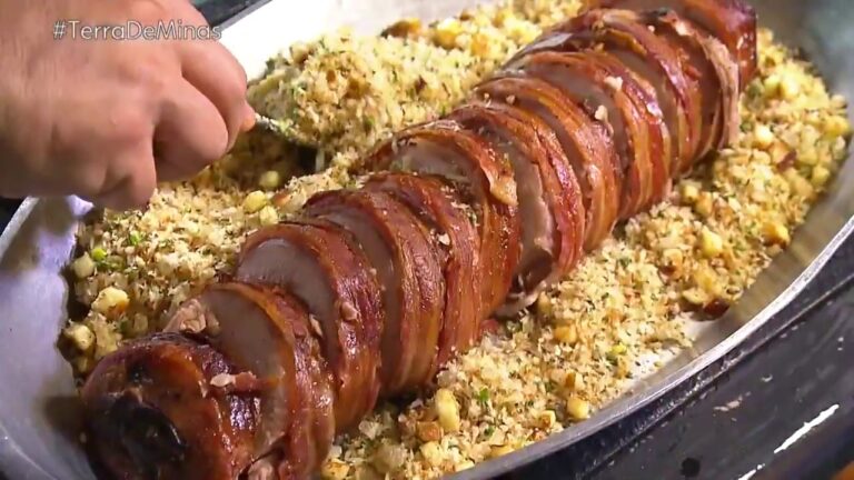 Carne de porco recheada com jabuticaba